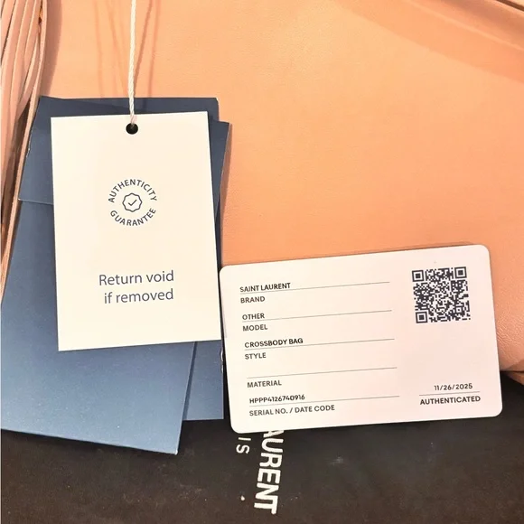 Saint Laurent YSL “Teen” Monogram Tassle Blush Leather Small Crossbody Bag - Picture 10 of 14